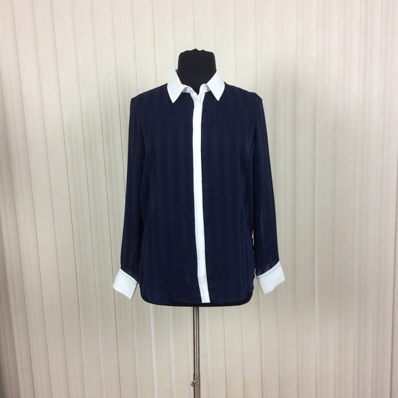 BCB Generation, Large, Navy, Boyfriend Blouse - Picture 1 of 8